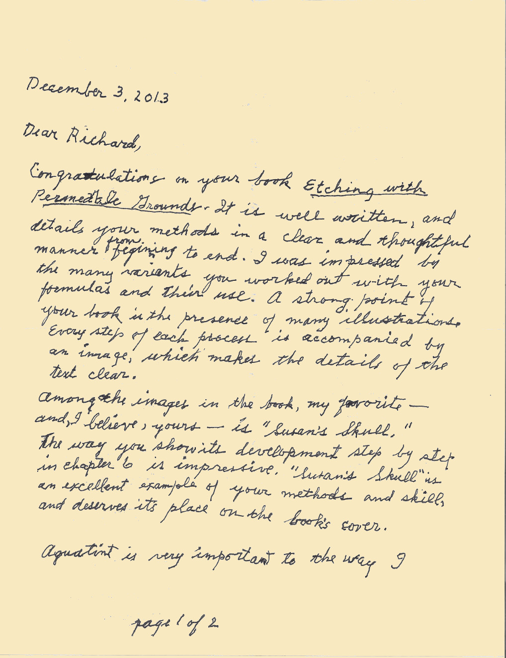 Cassara Letter Pg1